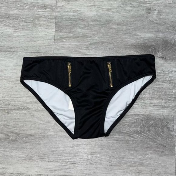 Milove Black Zippered Front Bikini Bottom - Picture 1 of 2